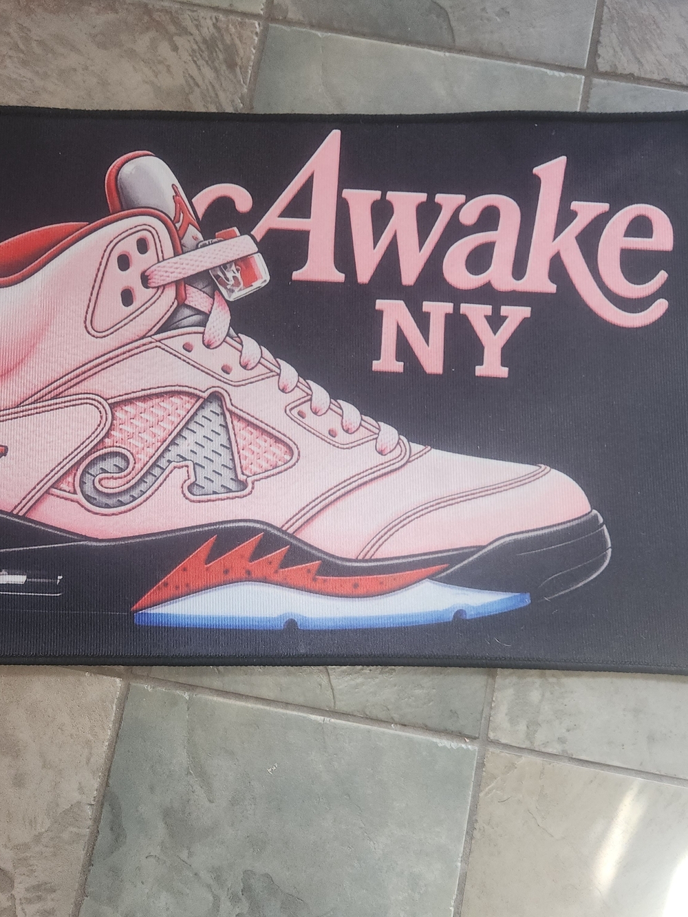 Awake NY Graphic Item Black & Pink Rug